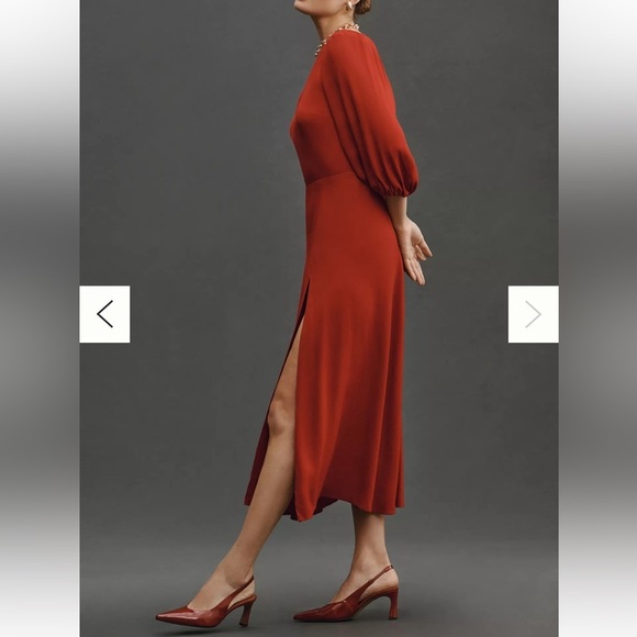 Reformation Lawrence Red Asymmetrical One-Shoulder Cocktail Dress Sz 12 - Picture 16 of 16